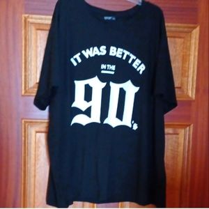 Shein Curve "It Was Better In The 90's" Black Graphic Tee Sz.4X= Sz.20 NWOT